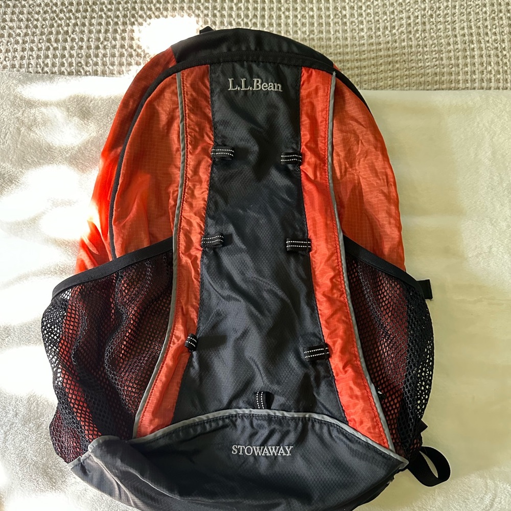 L.L. Bean Black and Orange Backpack